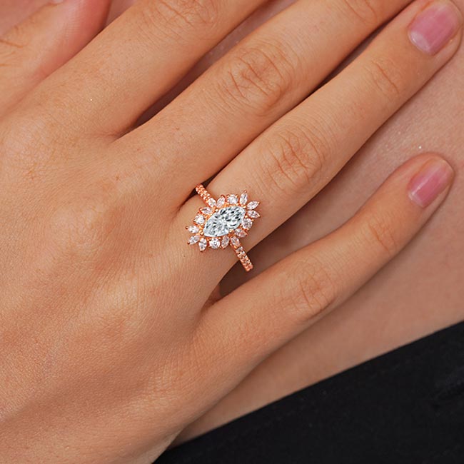 Rose Gold Marquise Diamond Engagement Ring Image 2