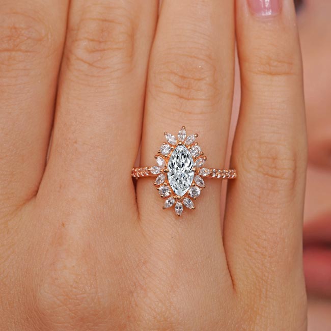 Rose Gold Marquise Diamond Engagement Ring Image 5