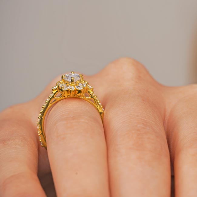 Yellow Gold Marquise Diamond Engagement Ring Image 4