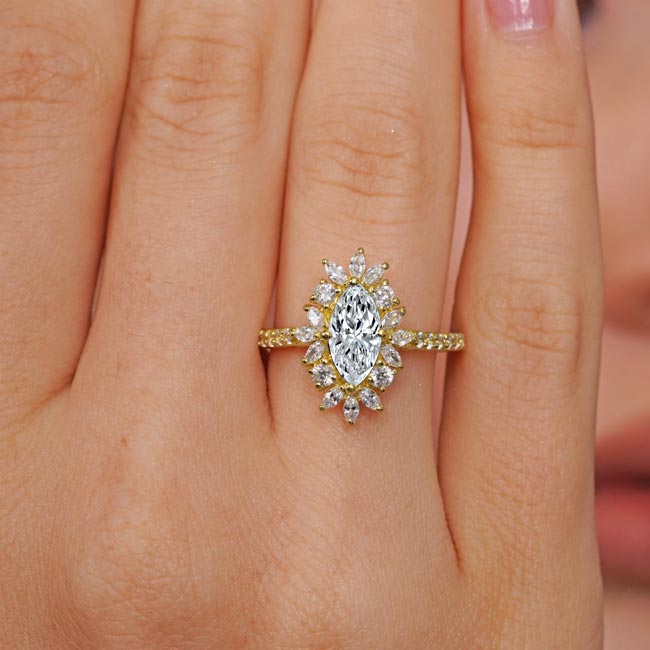 Yellow Gold Marquise Diamond Engagement Ring Image 5