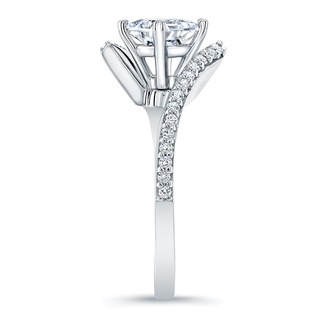 Princess Cut Moissanite Bypass Ring Image 3