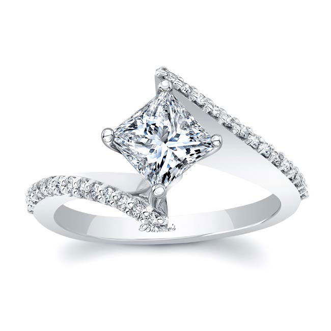 Princess Cut Moissanite Bypass Ring