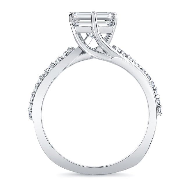 Asscher Cut Twist Engagement Ring Image 2