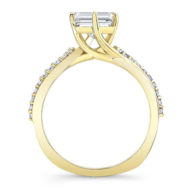 Yellow Gold Asscher Cut Twist Engagement Ring Image 2