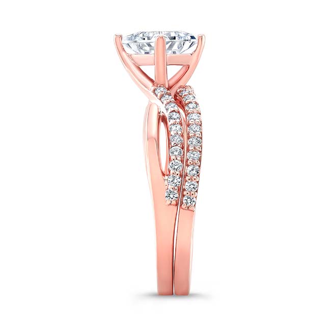 Rose Gold 2 Carat Twisted Bridal Set Image 3