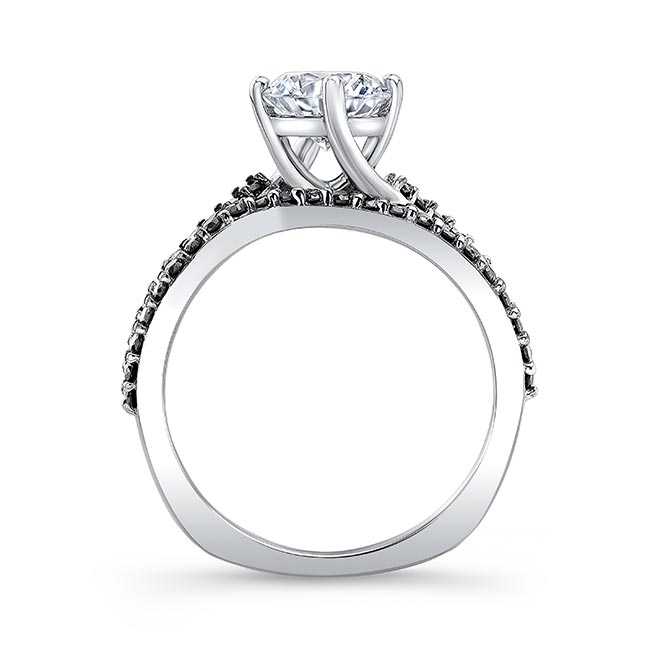 Twisted Moissanite Bridal Set With Black Diamonds Image 2