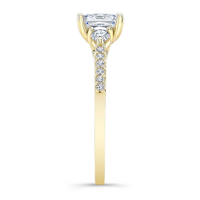 Yellow Gold 3 Stone Radiant Cut Engagement Ring Image 3