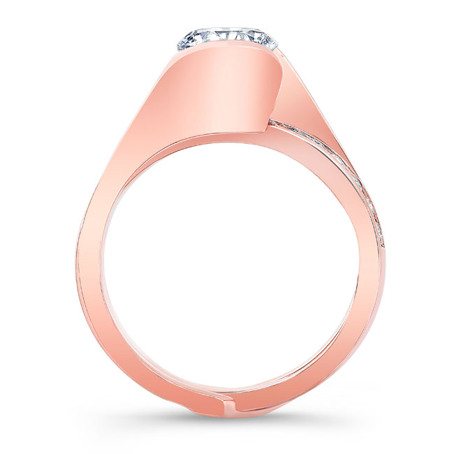 Rose Gold Half Bezel Interlocking Bridal Set Image 2