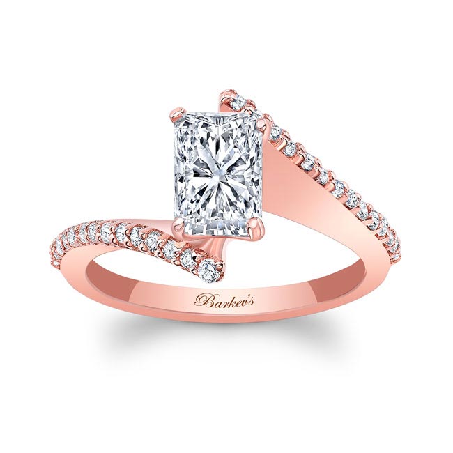 Rose Gold Radiant Cut Pave Engagement Ring