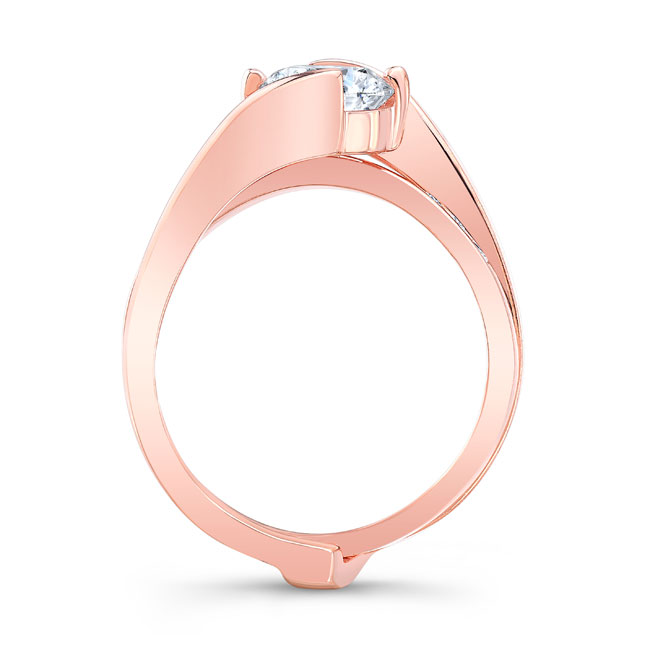 Rose Gold Interlocking Wedding Ring Set Image 2