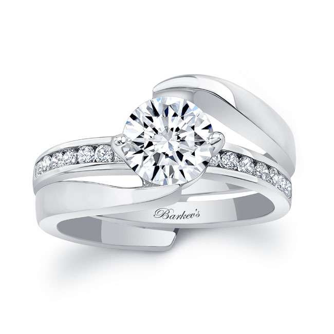 White Gold Interlocking Wedding Ring Set