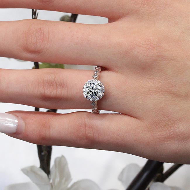 Moissanite Halo Engagement Ring