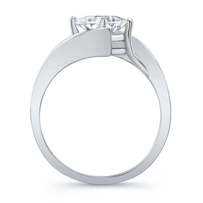 Bypass Princess Cut Moissanite Solitaire Ring Image 2