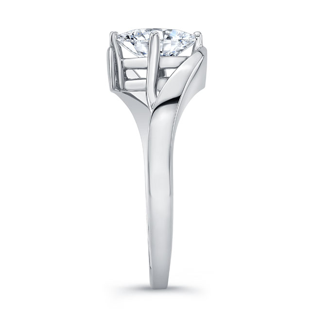 Bypass Princess Cut Moissanite Solitaire Ring Image 3