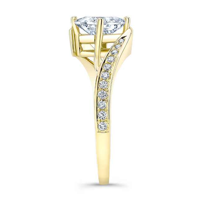 Yellow Gold Unique Princess Cut Ring Image 3