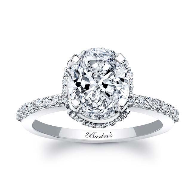 Hidden Halo Oval Engagement Ring