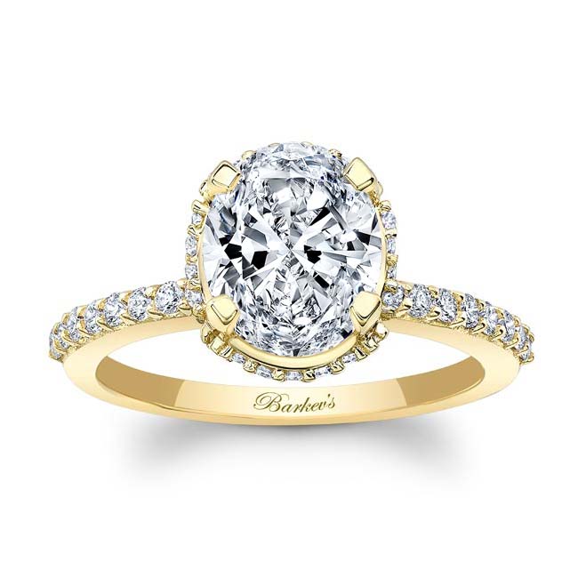 Hidden Halo Oval Engagement Ring