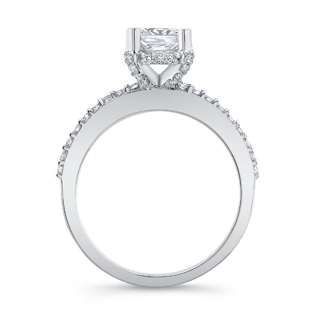 Platinum Hidden Halo Princess Cut Engagement Ring Image 2