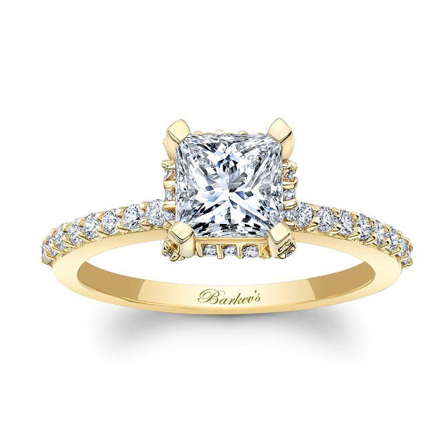 Hidden Halo Princess Cut Engagement Ring