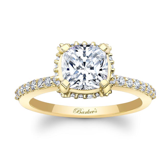 Cushion Halo Engagement Ring