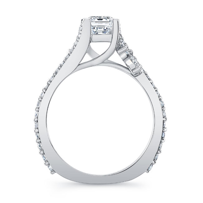 Platinum 1 Carat Radiant Cut Diamond Ring Image 2