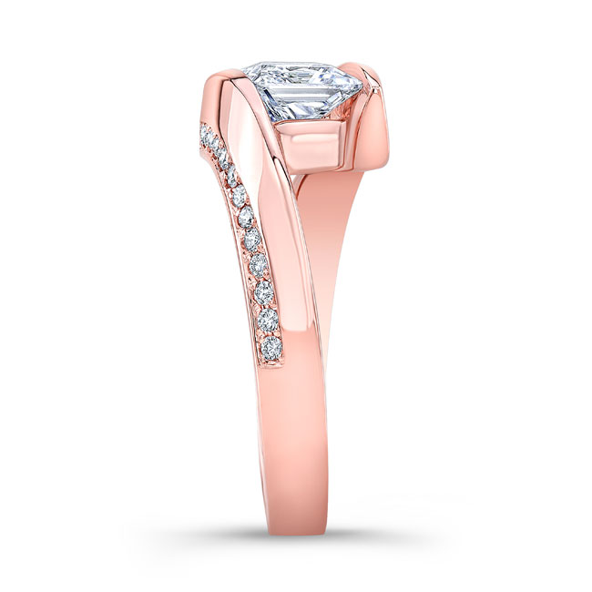 Rose Gold Bypass Diamond Ring Image 3