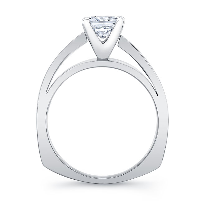 Princess Cut Pave Engagement Ring Image 2