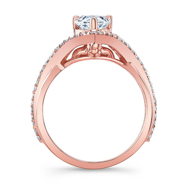 Rose Gold Unique Pear Shaped Engagement Ring Image 2