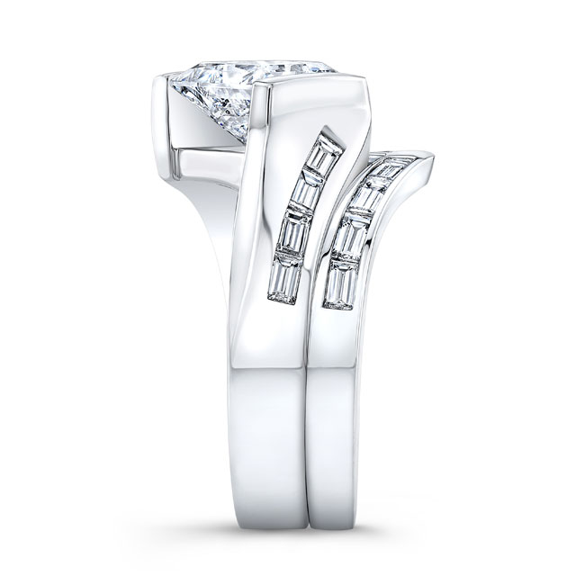 Princess Cut Wide Band Bridal Set Image 3