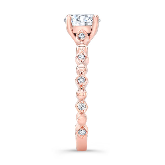 Rose Gold Art Deco Moissanite Engagement Ring Image 3