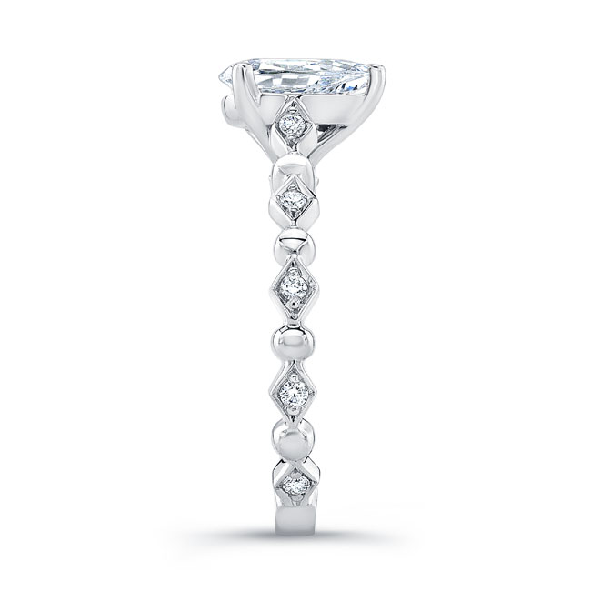 Art Deco Pear Shaped Diamond Ring Image 3