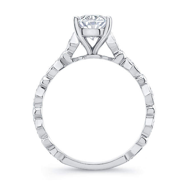 Art Deco Oval Lab Grown Diamond Engagement Ring Image 2