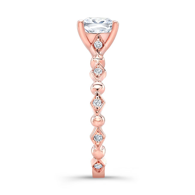 Rose Gold Art Deco Princess Ring Image 3