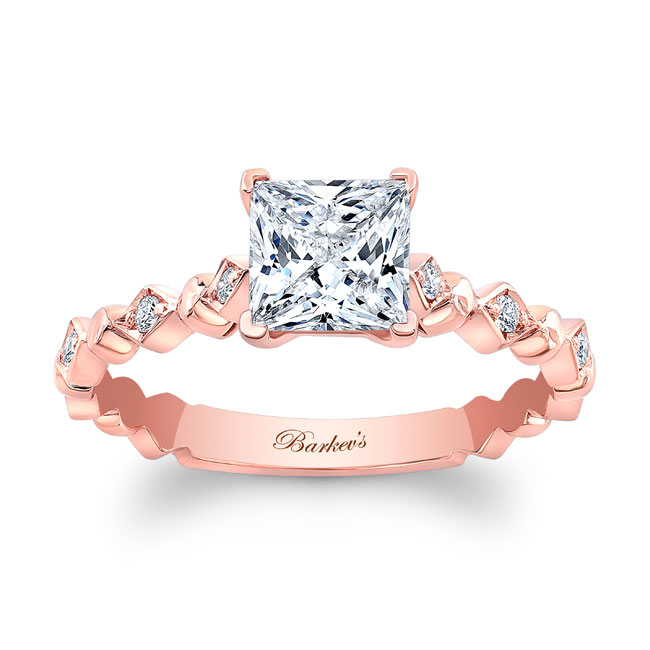 Rose Gold Art Deco Princess Ring