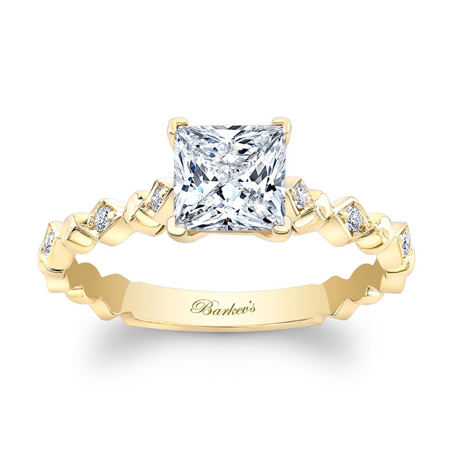 Yellow Gold Art Deco Princess Ring