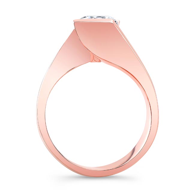 Rose Gold Tension Solitaire Ring Image 2