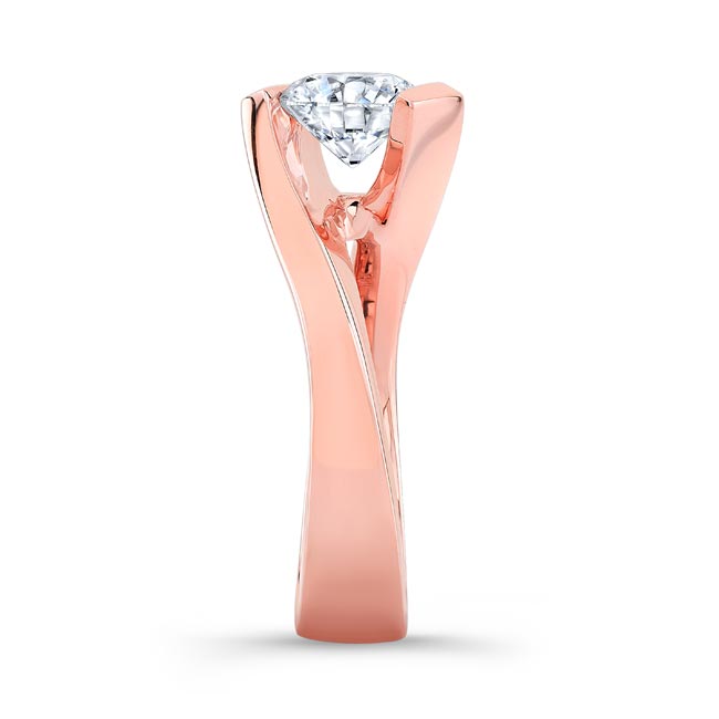 Rose Gold Tension Solitaire Ring Image 3