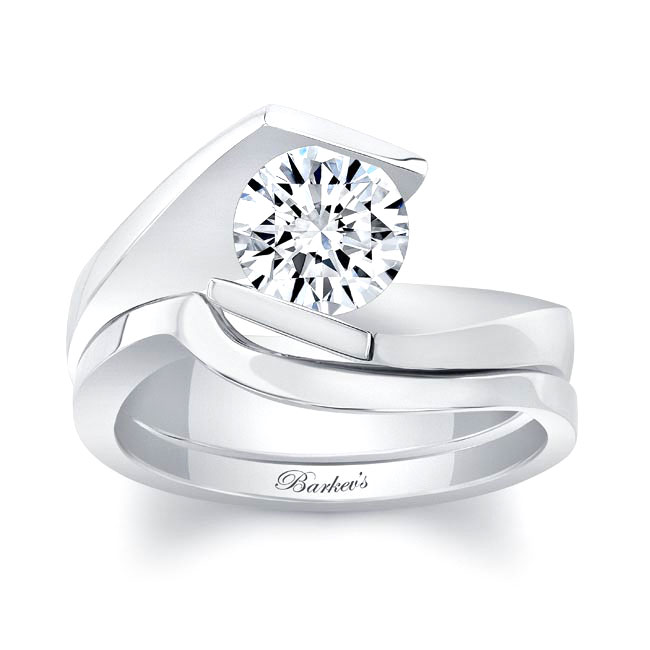 Tension Solitaire Lab Grown Diamond Bridal Set