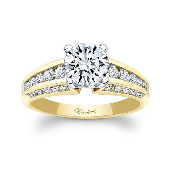 Yellow Gold Moissanite Channel Set Ring