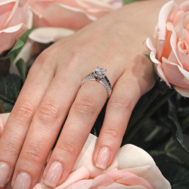 Lab Diamond Channel Set Ring With Black Diamonds Image 6