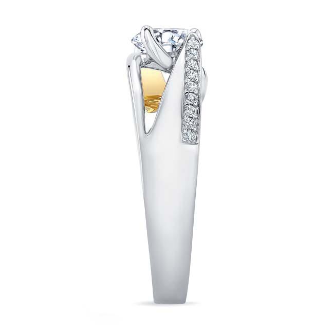 White Yellow Gold Pave Diamond Ring Image 3