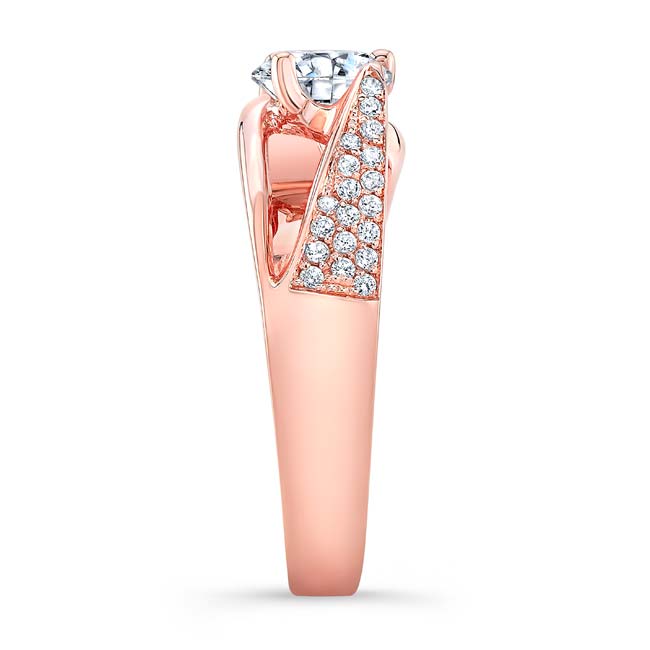 Rose Gold 3 Row Diamond Ring Image 3