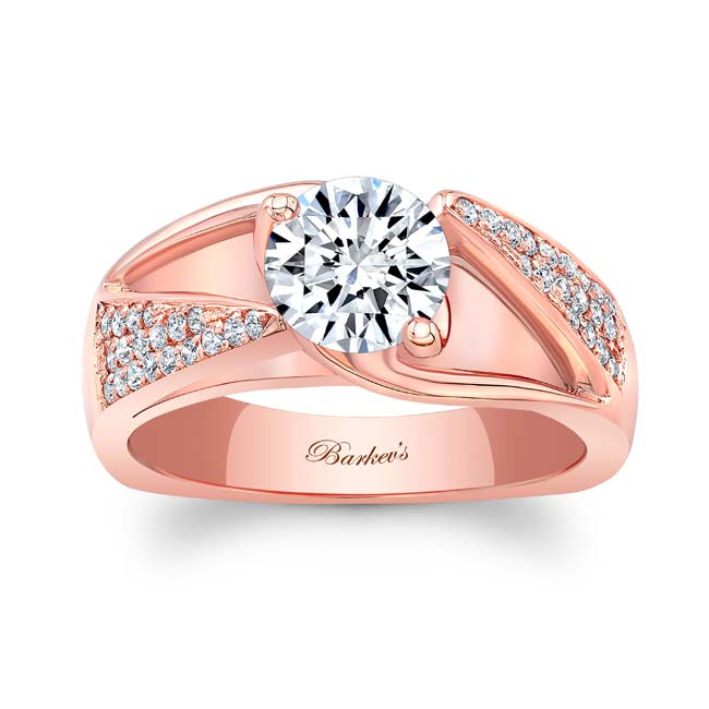 Rose Gold 3 Row Diamond Ring