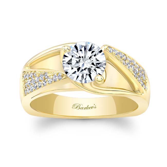 Yellow Gold 3 Row Diamond Ring