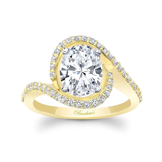 Yellow Gold 2 Carat Oval Lab Grown Diamond Ring