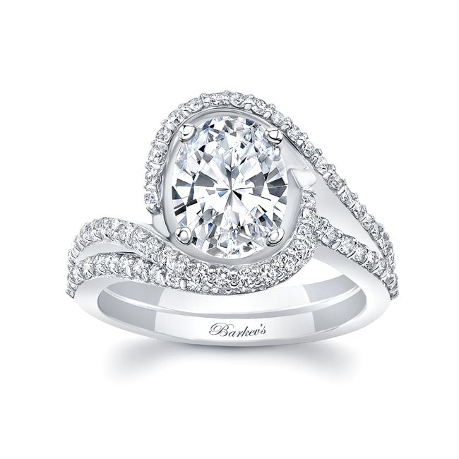 2 Carat Oval Lab Grown Diamond Wedding Ring Set