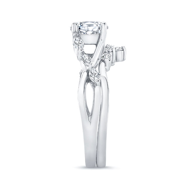 White Gold Marquise Accent Wedding Set Image 3