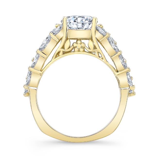 Yellow Gold Three Row Radiant Cut Diamond Ring Image 2