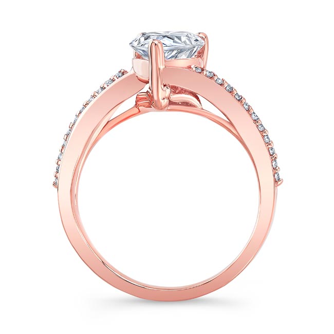 Rose Gold Split Shank Pear Ring Image 2