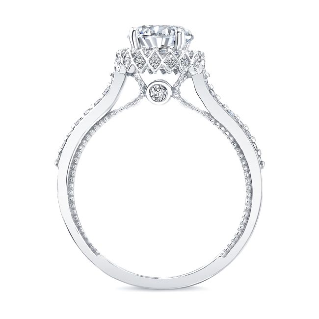 Platinum Round Halo Diamond Ring Image 2